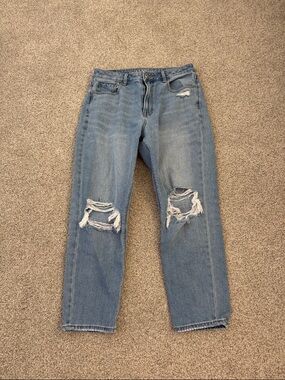 American Eagle Outfitters Light Blue Ripped Mom Jeans